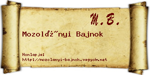 Mozolányi Bajnok névjegykártya